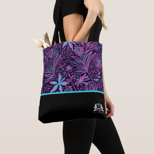 Persoonlijk QMBH Paars Paisley Tote Bag (Dichtbij)