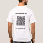 Persoonlijk QR Code T-shirt Voorbeeld Aangepaste t<br><div class="desc">Aangepaste kleuren en lettertypen - ontwerp je eigen gepersonaliseerde T-shirt voorbeeld met je QR-code scan info en naam website of aangepaste tekst professionele merk promotionele bedrijfsshirt sjabloon / of Hoodies bedrijfskleding voor mannen of vrouwen / marketingproducten / bedrijfscadeaus ( kies kledingstijl en maat ) - voeg je QR-code toe -...</div>