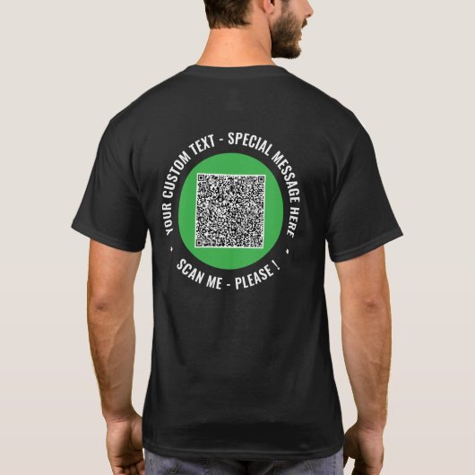 Persoonlijk QR-code T-shirt Voorbeeld Aangepaste T (Achterkant)