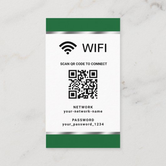Persoonlijk QR-code WiFi-netwerk en wachtwoord Visitekaartje (Achterkant)