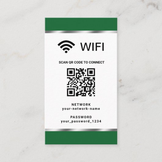 Persoonlijk QR-code WiFi-netwerk en wachtwoord Visitekaartje (Voorkant)