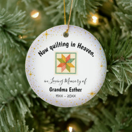 Persoonlijk quiltster-herdenkingssieraad keramisch ornament