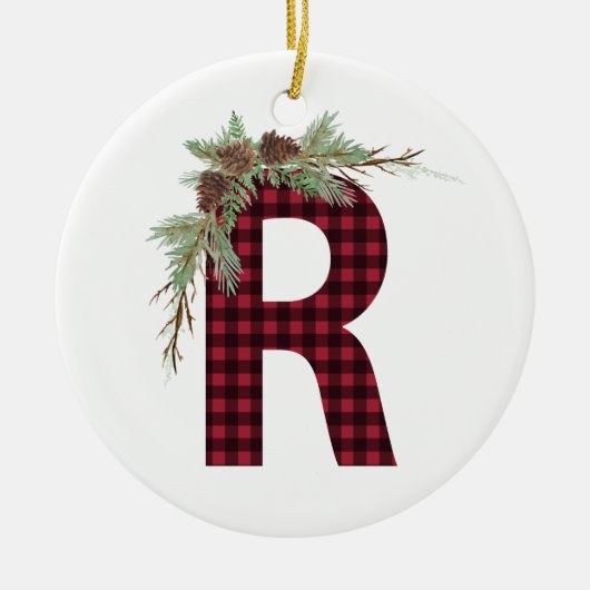 Persoonlijk R-Monogram Ornament (Voorkant)