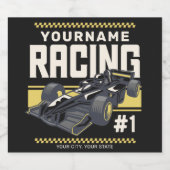 Persoonlijk race-team snelle raceauto-coureur bier etiket (Enkel label)