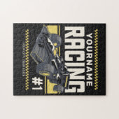 Persoonlijk race-team snelle raceauto-coureur  legpuzzel (Horizontaal)