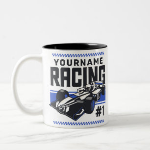 Persoonlijk race-team snelle raceauto-coureur  tweekleurige koffiemok