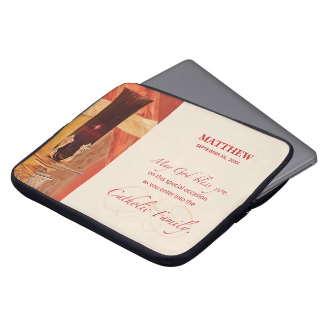Persoonlijk, RCIA Gefeliciteerd, katholiek, rood Laptop Sleeve (Voorkant top)
