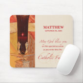 Persoonlijk, RCIA Gefeliciteerd, katholiek, rood Muismat (Met muis)