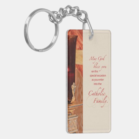 Persoonlijk, RCIA Gefeliciteerd, katholiek, rood Sleutelhanger (Voorkant Links)