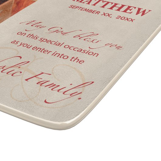 Persoonlijk, RCIA Gefeliciteerd, katholiek, rood Snijplank (Hoek)