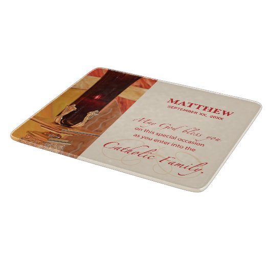 Persoonlijk, RCIA Gefeliciteerd, katholiek, rood Snijplank (Hoek)