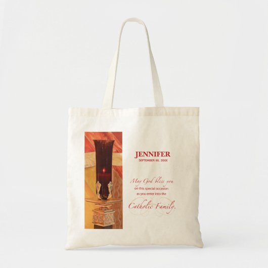Persoonlijk, RCIA Gefeliciteerd, katholiek, rood Tote Bag (Voorkant)