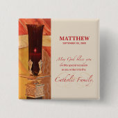 Persoonlijk, RCIA Gefeliciteerd, katholiek, rood Vierkante Button 5,1 Cm (Voorkant)