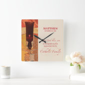 Persoonlijk, RCIA Gefeliciteerd, katholiek, rood Vierkante Klok (Huis)