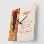 Persoonlijk, RCIA Gefeliciteerd, katholiek, rood Vierkante Klok (Hoek)