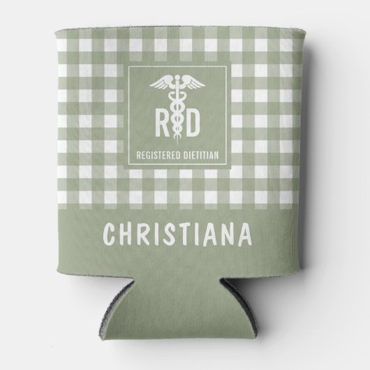 Persoonlijk RD Geregistreerd Dieet Plaid Patroon Blikjeskoeler (Voorkant)