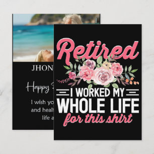 Persoonlijk Re Tired Grappig Pensioen Naam Shirt Feestdagenkaart