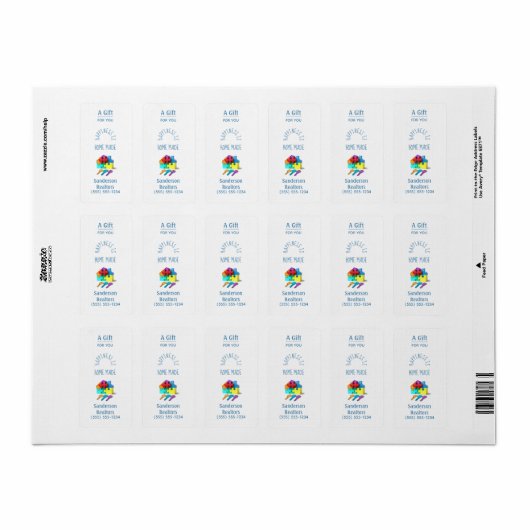 Persoonlijk Realtor Hand Sanitizer House Etiket (Full Sheet)