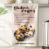 Persoonlijk recept voor bosbessenmuffins theedoek