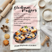 Persoonlijk recept voor bosbessenmuffins theedoek