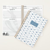 Persoonlijk receptenboek met blauwe pastastreep notitieboek (Binnen)