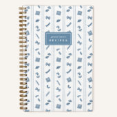 Persoonlijk receptenboek met blauwe pastastreep notitieboek (Voorkant)