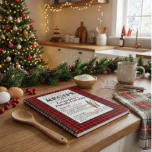 Persoonlijk receptenboek met ruitjesmotief - Kerst