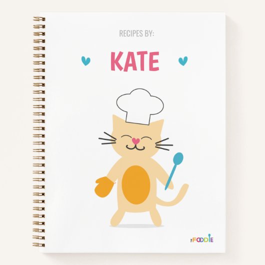 Persoonlijk receptenboek voor kinderen van Cat Che Notitieboek (Voorkant)
