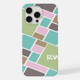 Persoonlijk rechthoek- en vierkantpatroon iPhone 15 pro max case