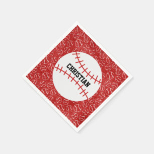 Persoonlijk Red Baseball Pattern met Baseball Servet