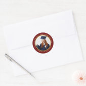 Persoonlijk Red Gold Afstuderen Foto Afstuderen Ronde Sticker (Envelop)