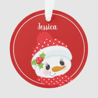 Persoonlijk Red Snowman Year Ornament