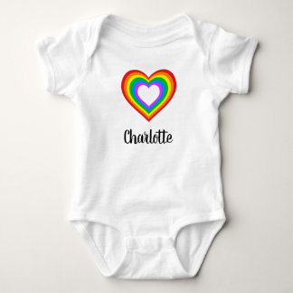 Persoonlijk Regenboog Hart Baby Body Romper