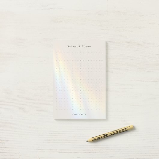 Persoonlijk regenboog licht esthetisch stippenrast post-it® notes (Op bureau)