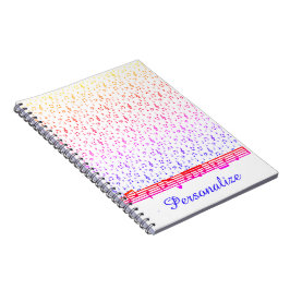 Persoonlijk regenboog muziekthema notitieboek