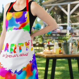 Persoonlijk Regenboog Spatparty Schort