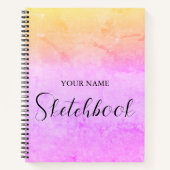 Persoonlijk regenbooggradiënt naam schetsboek  notitieboek (Voorkant)