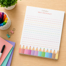 Persoonlijk regenbooglerarennotitieblok notitieblok