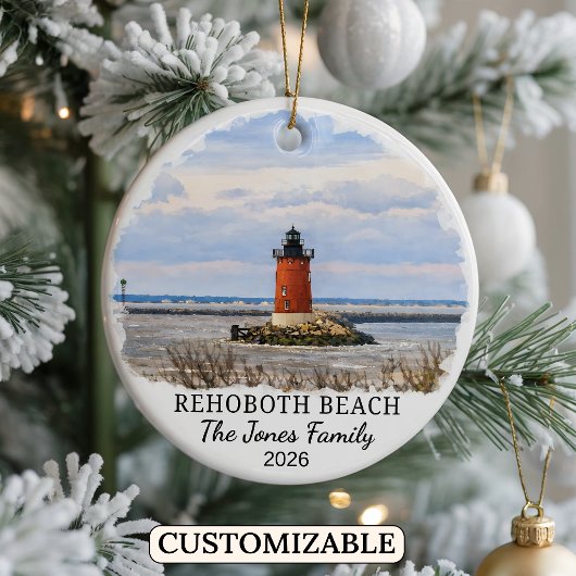 Persoonlijk Rehoboth Beach ornament, Delaware Keramisch Ornament