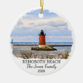 Persoonlijk Rehoboth Beach ornament, Delaware Keramisch Ornament (Voorkant)
