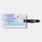 Persoonlijk Reisvliegtuig met Monogram Bagagelabel (Achterkant horizontaal)