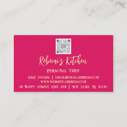 Persoonlijk restaurant voor catering van Logo QR C Visitekaartje (Achterkant)