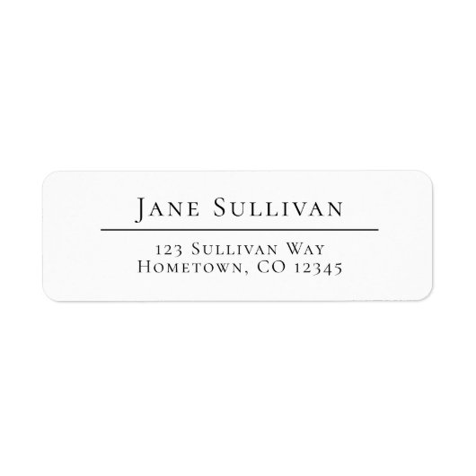 Persoonlijk retour-adres label Klassieke stijl (Voorkant)