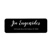 Persoonlijk retour adreslabel in zwarte stijl etiket (Voorkant)