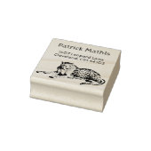 Persoonlijk retouradres met geëtste sneeuwluipaard rubberstempel (Stempel)