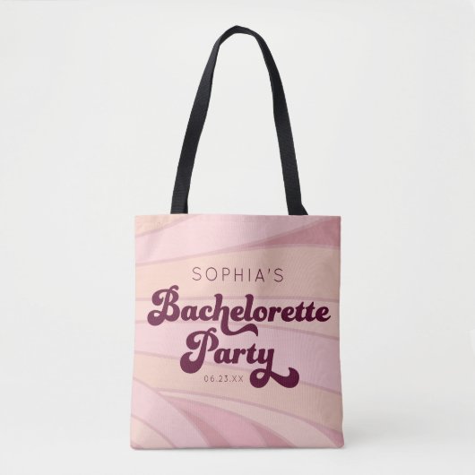 Persoonlijk Retro Afscheidsetentje voor de Bruid Tote Bag (Voorkant)