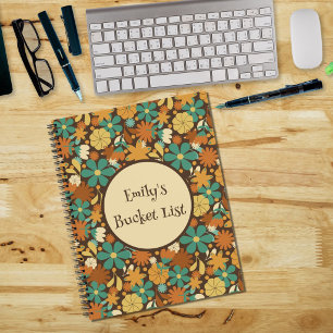 Persoonlijk Retro Flower Power Spiraal Notitieboek