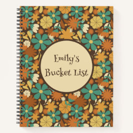 Persoonlijk Retro Flower Power Spiraal Notitieboek