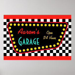 Persoonlijk Retro Garage Bord Poster 