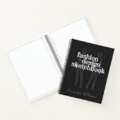Persoonlijk Retro Modeontwerp Schetsboek Zwart Notitieboek (Binnen)